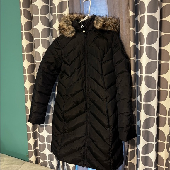 Euc Eddie Bauer Navy Blue down 3/4 length jacket medium - Picture 5 of 9